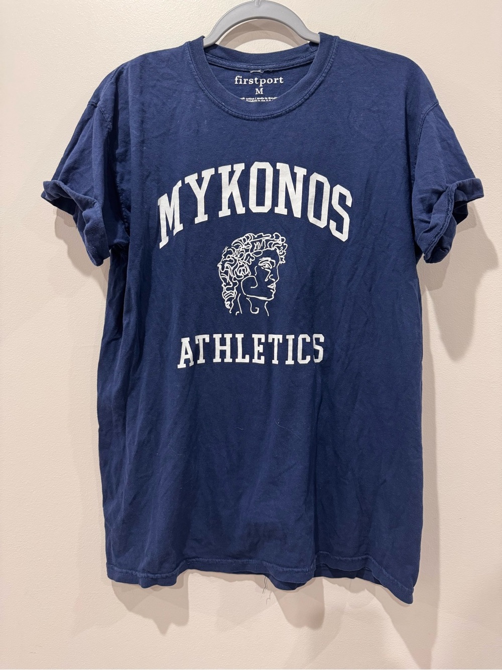 Firstport Sz Medium Mykonos Athletics Tee Navy